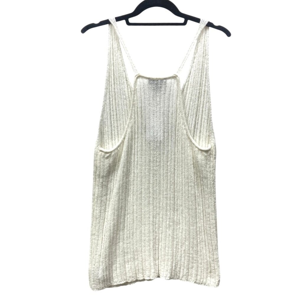 Jessica Simpson Edith Sweater Tank Top, Size XL, White Racerback V-Neck, NEW - Picture 6 of 14